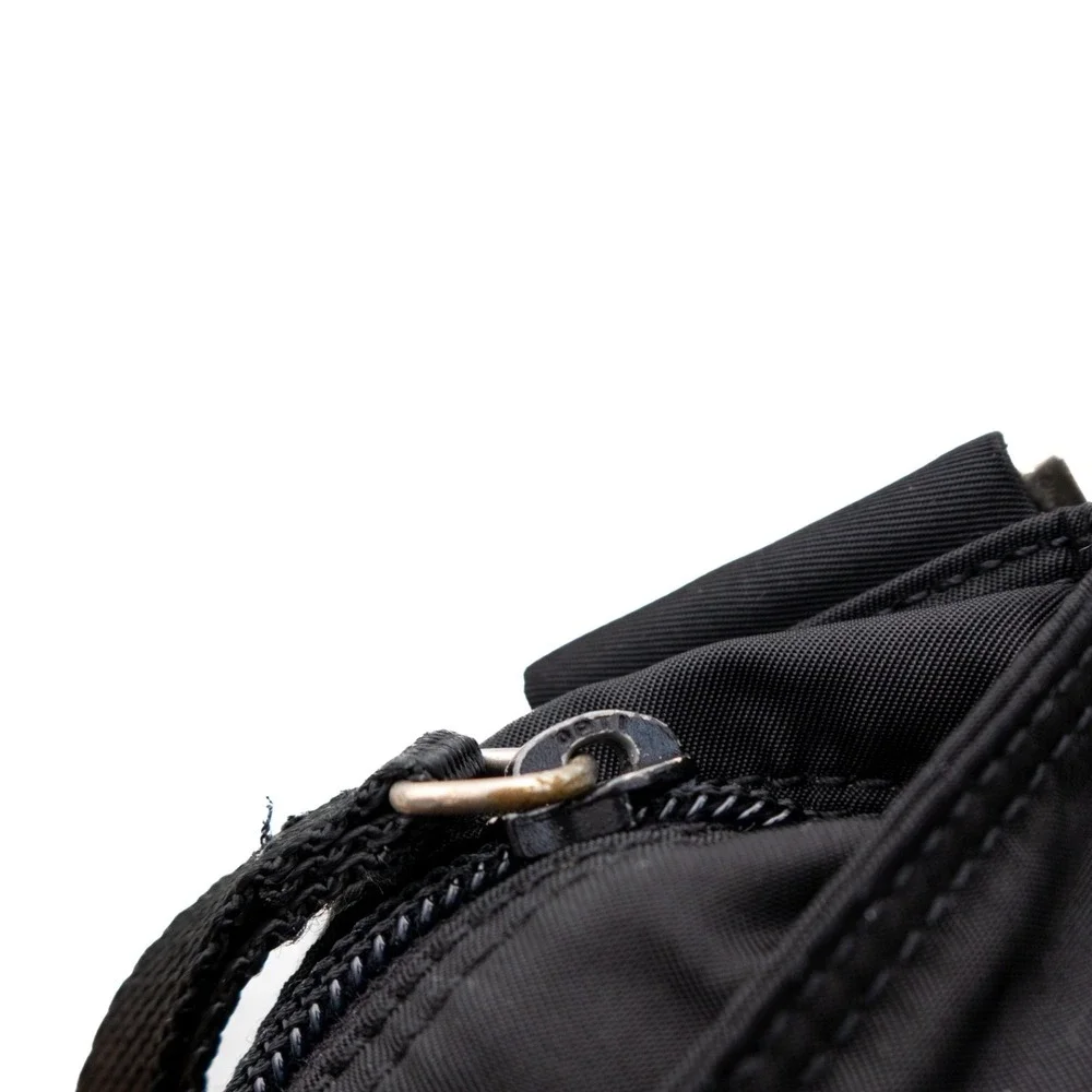 Prada Vintage Black Vela Nylon Small Flat Messenger Bag Adjustable Strap
